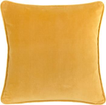 Federa cuscino divano in velluto giallo ocra Dana