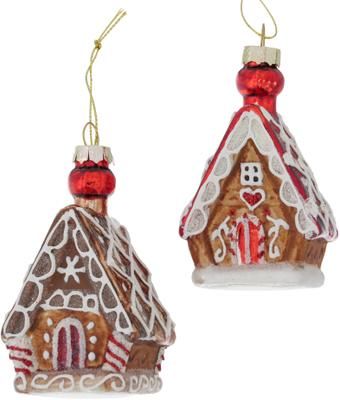 Handgefertigte Weihnachtsbaumanhänger Gingerbread, 2er-Set
