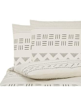 Gewassen katoenen dekbedovertrek Kohana in boho stijl