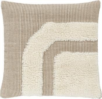 Federa arredo tessuta a mano beige/bianco crema Laine