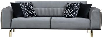 Divano letto 3 posti in velluto grigio Daisy