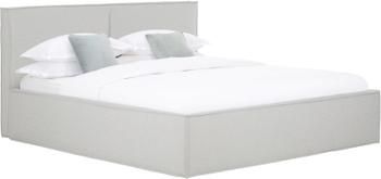 Letto imbottito in tessuto grigio chiaro con contenitore Dream