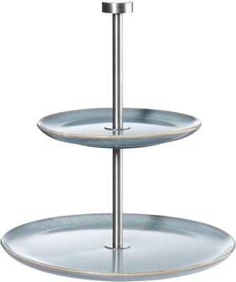 Etagere Saisons aus Steingut in Blau, Ø 22 cm