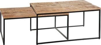 Holz-Couchtisch-Set Kentin mit Metall-Gestell, 2-tlg.