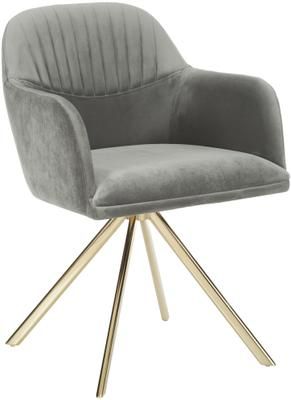 Silla giratoria con reposabrazos de terciopelo Lola