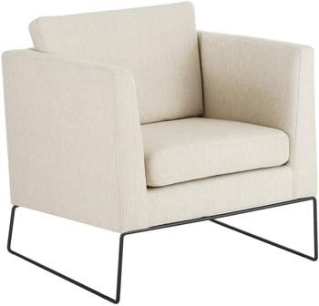 Klassischer Sessel Milo in Beige mit Metall-Füßen