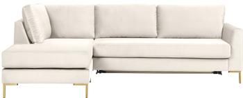 Sofa narożna z aksamitu z metalowymi nogami z funkcją spania Luna