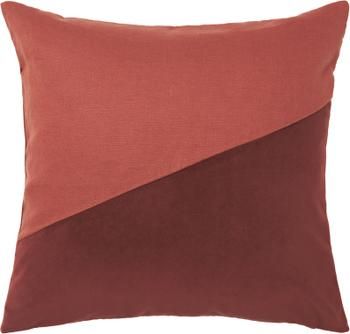 Housse de coussin velours/lin rouge Adelaide