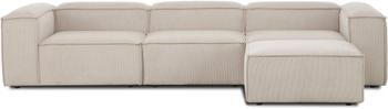 Modulares Sofa Lennon (4-Sitzer) mit Hocker in Beige aus Cord