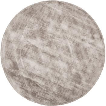 Rond handgeweven viscose vloerkleed Jane in taupe