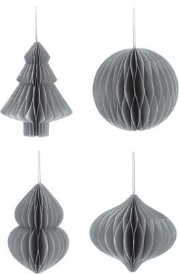 Kerstboomhangers Viola H 10 cm, 4 stuks