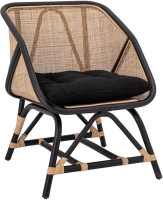 Fauteuil lounge en rotin avec coussin Loue