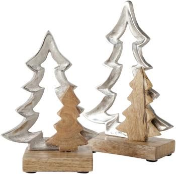 Decoratieve boompjes Lollja in zilverkleur, 2 stuks