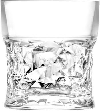 Kristallen glazen Bicchiero met geometrisch reliëf, 6 stuks