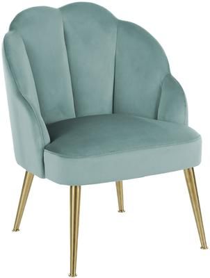 Fauteuil cocktail en velours turquoise Helle