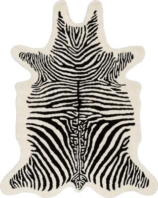 Tapis en laine noir tufté main Savanna Zebra