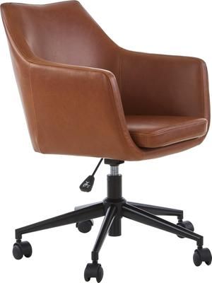 Chaise de bureau en cuir synthétique Nora, hauteur ajustable