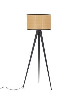 Lampadaire trépied avec abat-jour en cannage Vienna