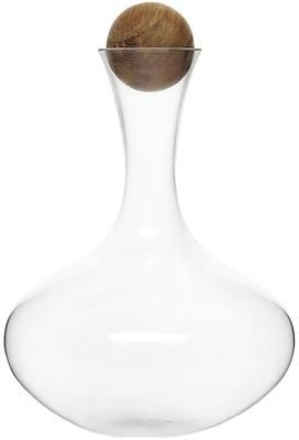 Decanter in vetro soffiato con tappo in legno Eden