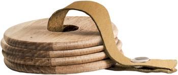 Posavaso de madera Strap, 4 uds.