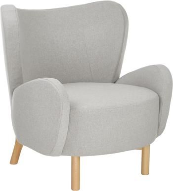 Fauteuil à oreilles gris clair Kalia