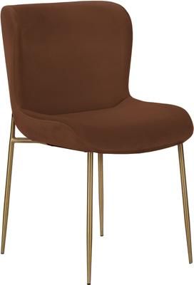 Chaise en velours rembourrée Tess
