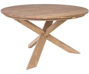 Mesa de comedor redonda Rift, tablero de madera de teca reciclada