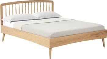 Łóżko z drewna z zagłówkiem Signe
