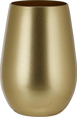 Kristallen longdrinkglazen Elements in goudkleur, 6 stuks