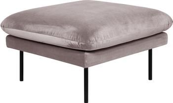 Tabouret de canapé en velours taupe avec pieds en métal Moby