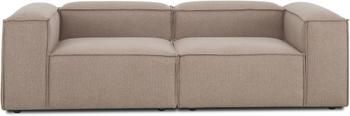 Canapé modulaire 3 places tissu brun Lennon