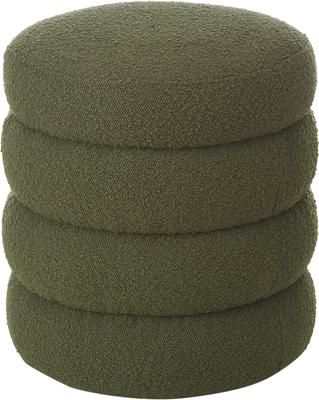 Tabouret tissu bouclé vert Alto