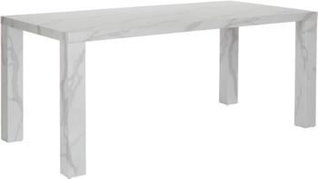 Table blanche aspect marbre Carl, 180 x 90 cm
