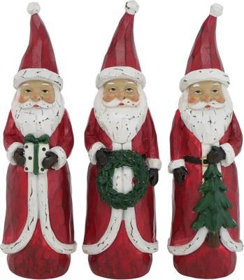 Handbeschilderde Kerstman figuren Pedros, set van 3