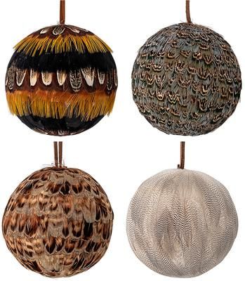 Weihnachtskugeln Feather, 4 Stück