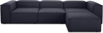 Canapé d'angle modulaire 4 places avec tabouret bleu Lennon