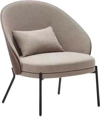 Fauteuil lounge en velours taupe Eamy