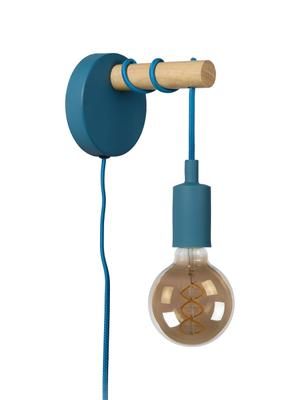 Wandleuchte Pola mit Stecker in Blau