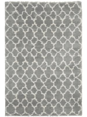 Hochflor-Teppich Mona in Grau/Creme