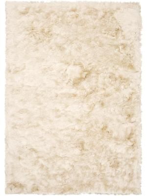 Glänzender Hochflor-Teppich Jimmy in Elfenbein