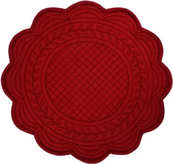 Set de table ronds coton rouge Boutis, 2 pièces