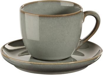 Tasse à espresso en grès faite main Eucalyptus, 2 pièces
