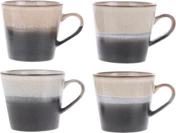Handgemaakte mokken 70's in retro stijl, 4 stuks