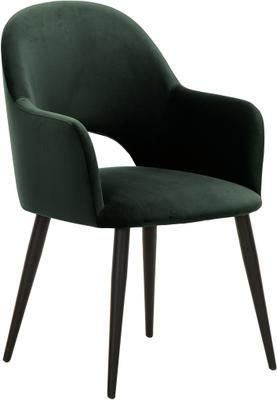 Chaise rembourrée velours vert Rachel