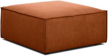 Poggiapiedi da divano in tessuto terracotta Lennon
