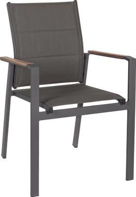 Silla con reposabrazos para exterior apilable Kubik