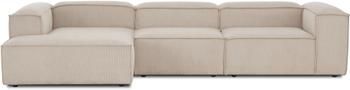 Canapé d'angle velours côtelé beige Lennon