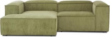 Canapé d'angle modulable velours côtelé vert Lennon