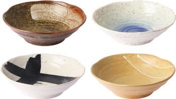 Handgemachte Schälchen Yunomi im japanischen Style, 4er-Set