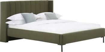 Letto imbottito in tessuto verde scuro Dusk
